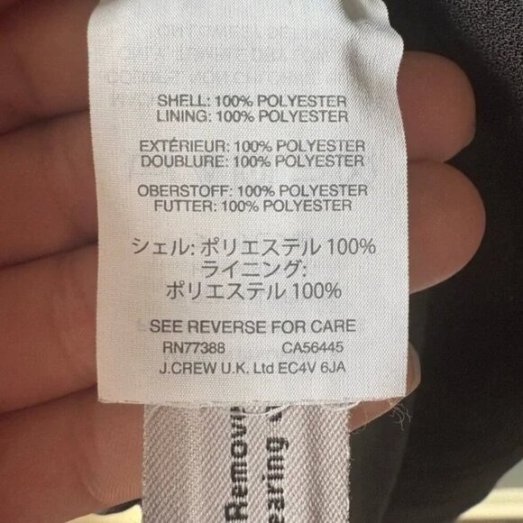 J. Crew size 6 Elegant Black crepe Wrap Dress, fitted cuffs , adjustable tie - Picture 7 of 11